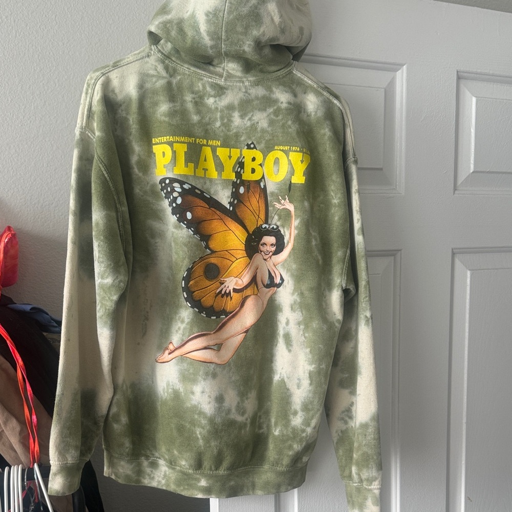 PLAYBOY Olive Tie-Dye Hoodie